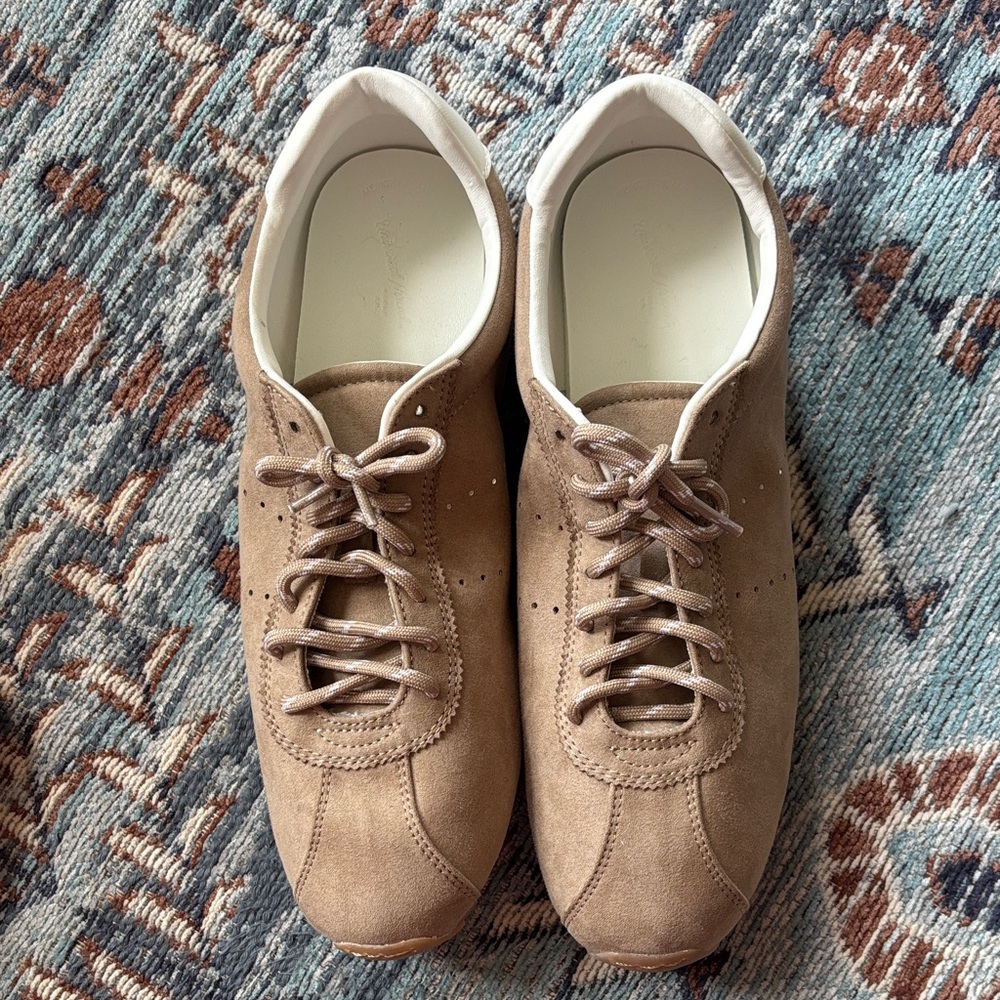 Universal Thread Beige Suede Lace-Up Sneakers